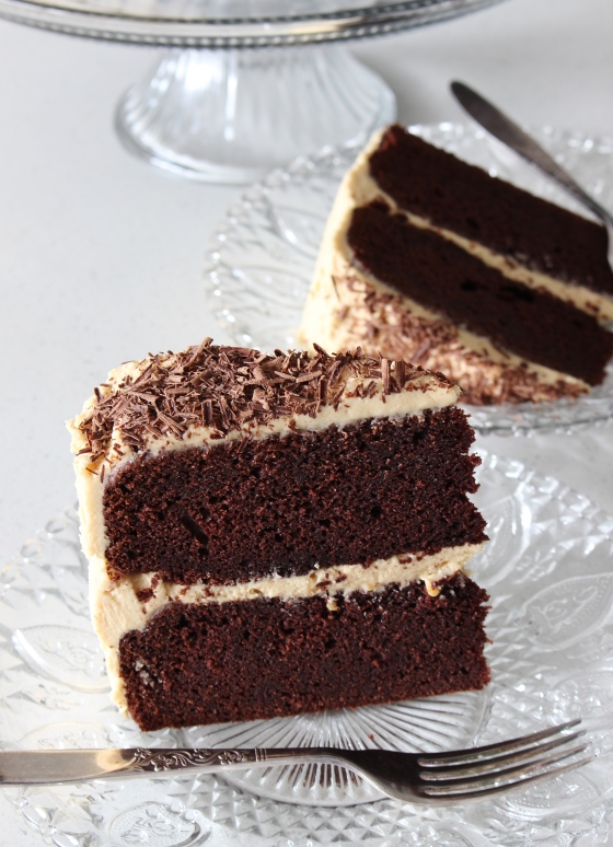 Chocolate Layer Cake with Peanut Butter Frosting | Gluten Free | Thoroughly Nourished Life